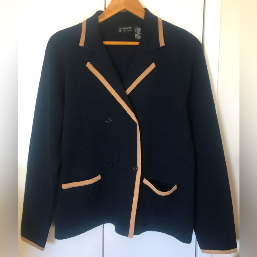 Liz Claiborne Women Double Breasted Work Casual Blazers Jacket